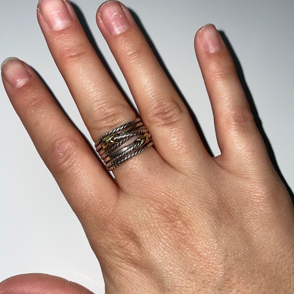 AUTHENTIC DY ring size 7. Double X crossover ring